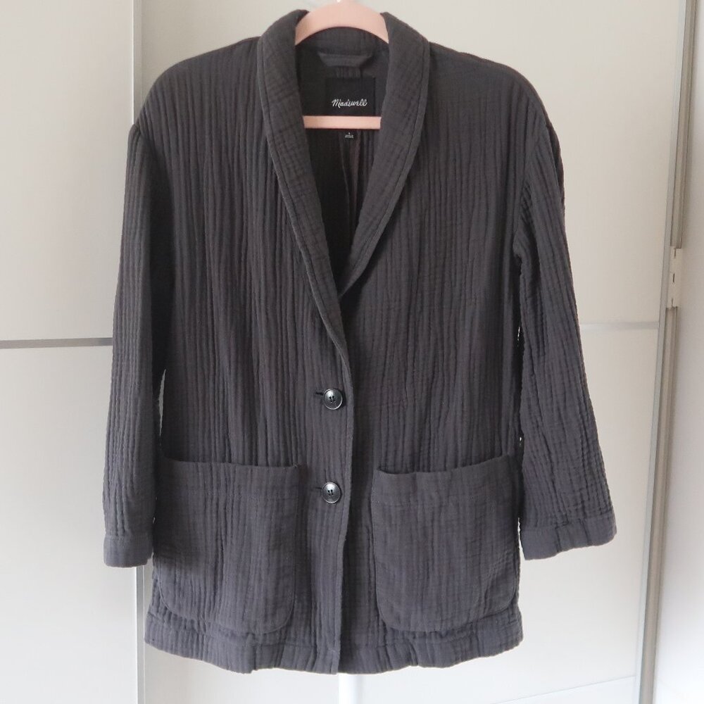 Madewell Grey Lightspun Dorset Single Breasted Slouchy Minimalist Blazer Size S - Picture 7 of 13